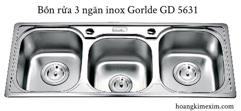 Bồn rửa 3 ngăn inox Gorlde GD 5631