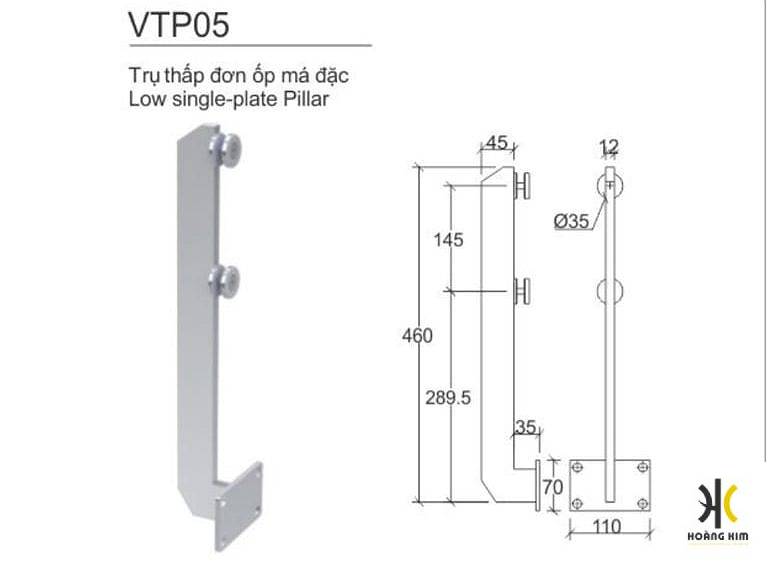 Trụ đơn inox 304 ốp má